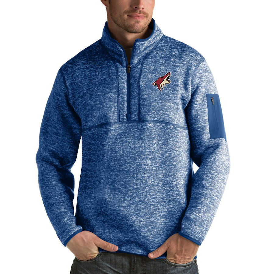 Exceptional Arizona Coyotes Antigua Fortune Quarter Zip Pullover Jacket Blue
