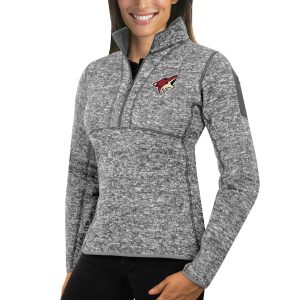 First - rate Arizona Coyotes Antigua Women's Fortune 1/2 Zip Pullover Sweater Black