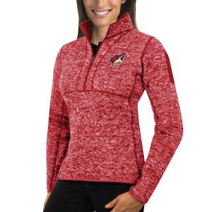 First - rate Arizona Coyotes Antigua Women's Fortune 1/2 Zip Pullover Sweater Red