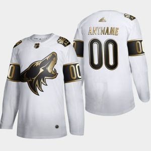 Exceptional Arizona Coyotes Custom Men's Adidas White Golden Edition Limited Stitched NHL Jersey