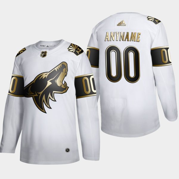 Exceptional Arizona Coyotes Custom Men's Adidas White Golden Edition Limited Stitched NHL Jersey