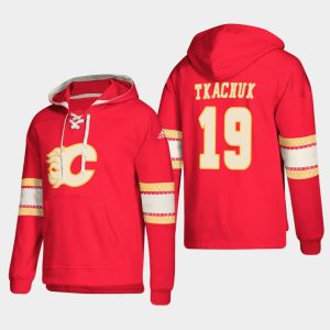 Outstanding Calgary Flames #19 Matthew Tkachuk Red adidas Lace Up Pullover Hoodie