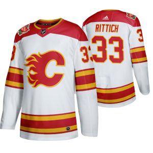 Gorgeous Calgary Flames #33 David Rittich Men's 2019 20 Heritage Classic Authentic White Stitched NHL Jersey