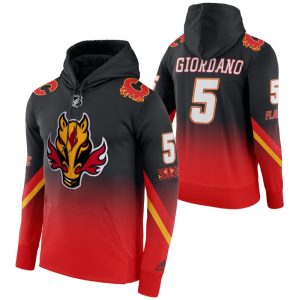 Magnificent Calgary Flames #5 Mark Giordano Adidas Reverse Retro Pullover Hoodie Black