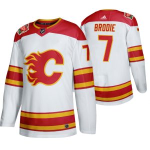 Exceptional Calgary Flames #7 T.J. Brodie Men's 2019 20 Heritage Classic Authentic White Stitched NHL Jersey