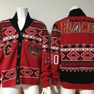 Outstanding Calgary Flames Red Men's NHL Ugly Sweater