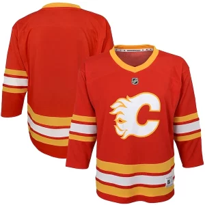 Premium Calgary Flames Youth Home Replica Blank Jersey   Red