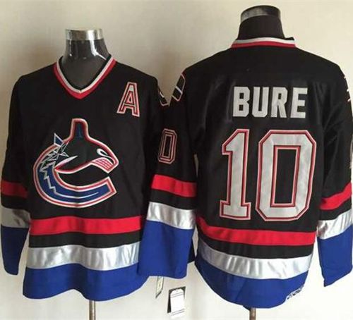 Magnificent Canucks #10 Pavel Bure Black/Blue CCM Throwback Stitched NHL Jersey