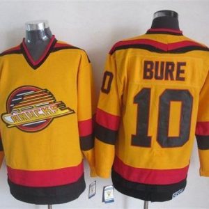 Stunning Canucks #10 Pavel Bure Gold CCM Throwback Stitched NHL Jersey