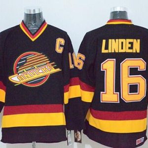 Exceptional Canucks #16 Trevor Linden Black CCM Throwback Stitched NHL Jersey
