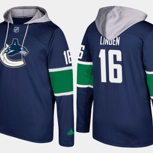 Superior Canucks #16 Trevor Linden Blue Name And Number Hoodie