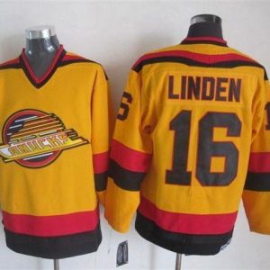 Magnificent Canucks #16 Trevor Linden Gold CCM Throwback Stitched NHL Jersey