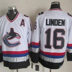 First - rate Canucks #16 Trevor Linden White/Black CCM Throwback Stitched NHL Jersey