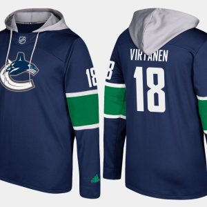 Exquisite Canucks #18 Jake Virtanen Blue Name And Number Hoodie