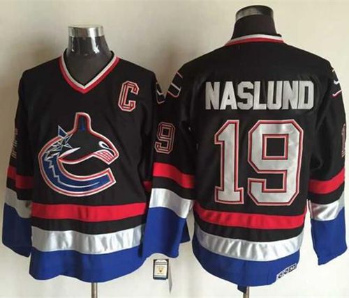 Superior Canucks #19 Markus Naslund Black/Blue CCM Throwback Stitched NHL Jersey