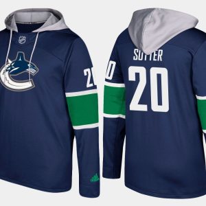 Superior Canucks #20 Brandon Sutter Blue Name And Number Hoodie