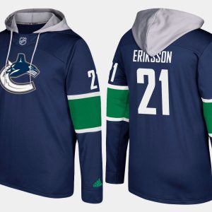 Magnificent Canucks #21 Loui Eriksson Blue Name And Number Hoodie