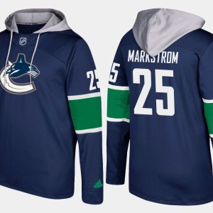 Stunning Canucks #25 Jacob Markstrom Blue Name And Number Hoodie