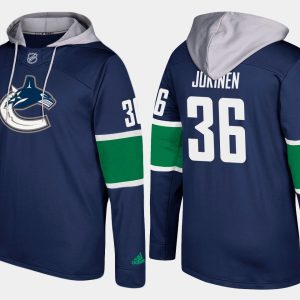 Outstanding Canucks #36 Jussi Jokinen Blue Name And Number Hoodie
