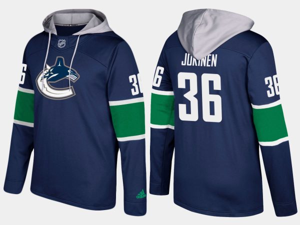 Outstanding Canucks #36 Jussi Jokinen Blue Name And Number Hoodie