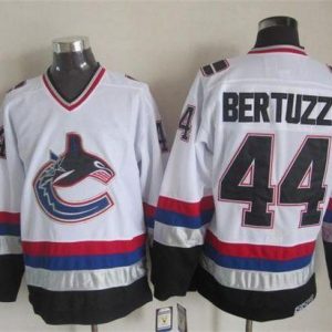 Premium Canucks #44 Todd Bertuzzi White/Black CCM Throwback Stitched NHL Jersey