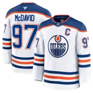 First - rate Connor McDavid Edmonton Oilers Away Premium Jersey   White/Royal