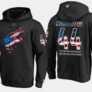 Splendid Coyotes #44 Kevin Connauton NHL Banner Wave Usa Flag Black Hoodie