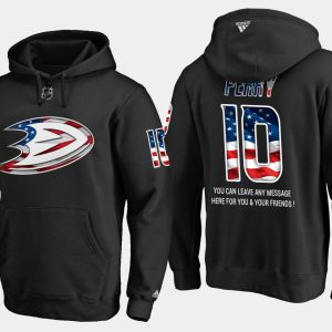 Stunning Ducks #10 Corey Perry NHL Banner Wave Usa Flag Black Hoodie