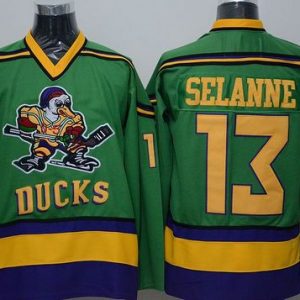 Outstanding Ducks #13 Teemu Selanne Green CCM Throwback Stitched NHL Jersey