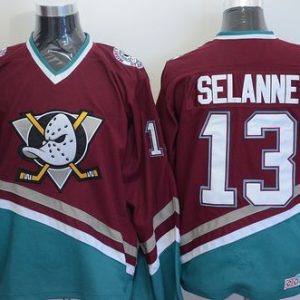 Splendid Ducks #13 Teemu Selanne Red CCM Throwback Stitched NHL Jersey