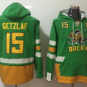 Premium Ducks #15 Ryan Getzlaf Green Name & Number Pullover NHL Hoodie
