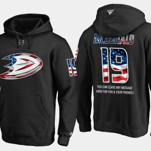 Superior Ducks #19 Andy Mcdonald NHL Banner Wave Usa Flag Black Hoodie