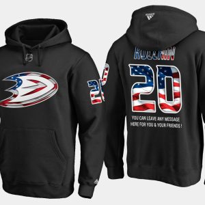 Magnificent Ducks #20 Steve Rucchin NHL Banner Wave Usa Flag Black Hoodie