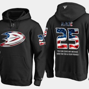 Premium Ducks #25 Ondrej Kase NHL Banner Wave Usa Flag Black Hoodie