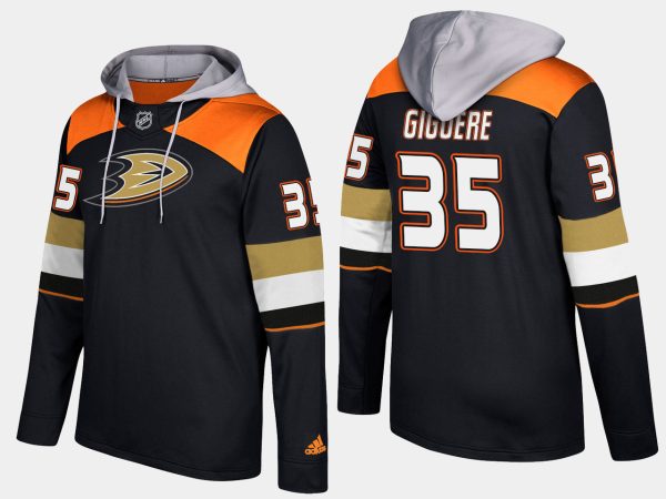 Premium Ducks #35 Jean Sebastien Giguere Black Name And Number Hoodie