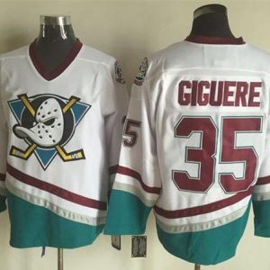 First - rate Ducks #35 Jean Sebastien Giguere White CCM Throwback Stitched NHL Jersey