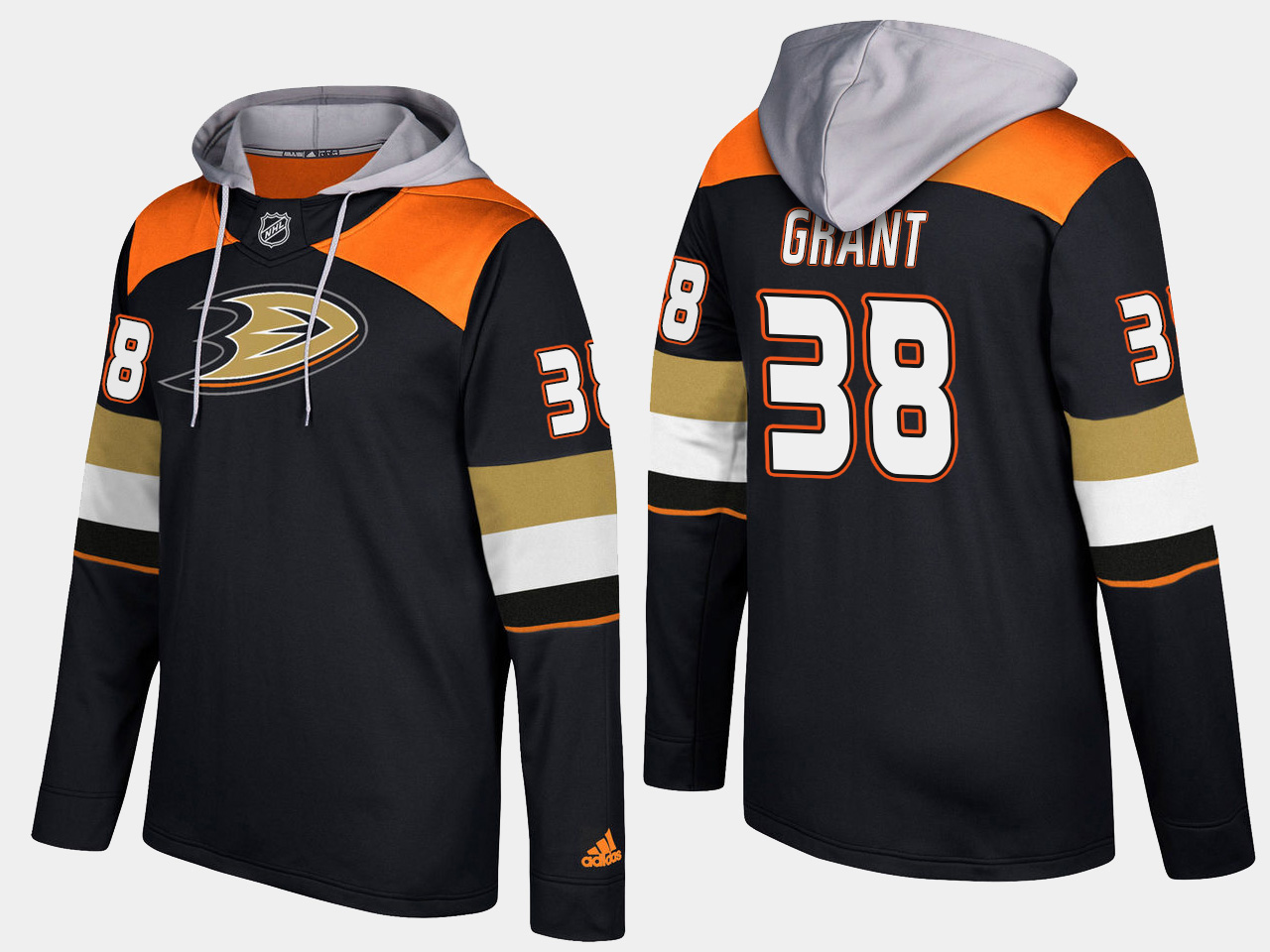 Splendid Ducks #38 Derek Grant Black Name And Number Hoodie