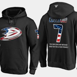 Stunning Ducks #7 Andrew Cogliano NHL Banner Wave Usa Flag Black Hoodie