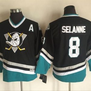 Superior Ducks #8 Teemu Selanne Black CCM Throwback Youth Stitched NHL Jersey