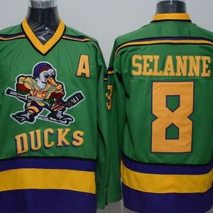 Exquisite Ducks #8 Teemu Selanne Green CCM Throwback Stitched NHL Jersey