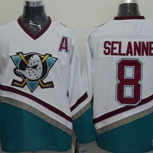 First - rate Ducks #8 Teemu Selanne White CCM Throwback Stitched NHL Jersey