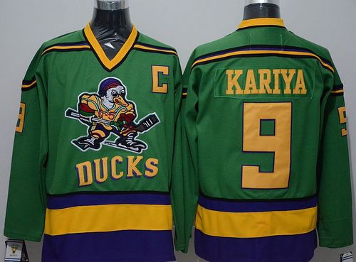 Magnificent Ducks #9 Paul Kariya Green CCM Throwback Stitched NHL Jersey