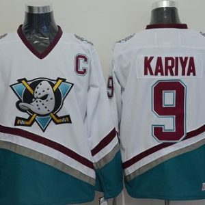 Exquisite Ducks #9 Paul Kariya White CCM Throwback Stitched NHL Jersey
