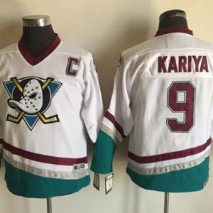 Stunning Ducks #9 Paul Kariya White CCM Throwback Youth Stitched NHL Jersey