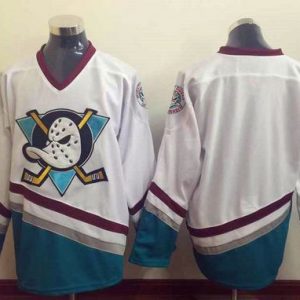 Premium Ducks Blank White CCM Throwback Stitched NHL Jersey