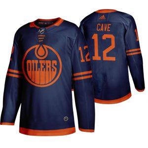 Magnificent Edmonton Oilers #12 Colby Cave Blue 2019 20 Third Alternate Jersey