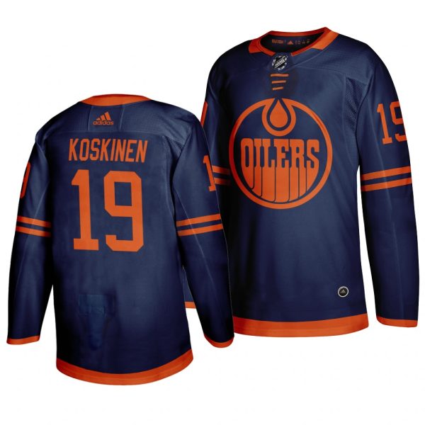 Stunning Edmonton Oilers #19 Mikko Koskinen Blue 2019 20 Third Alternate Jersey