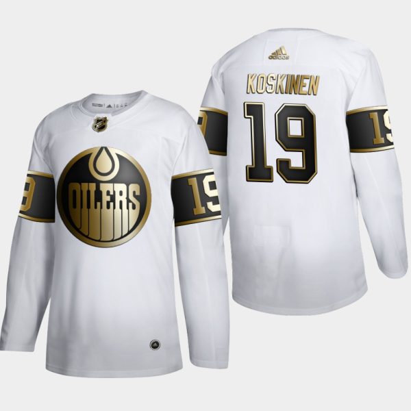 Superior Edmonton Oilers #19 Mikko Koskinen Men's Adidas White Golden Edition Limited Stitched NHL Jersey