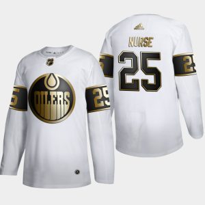 Premium Edmonton Oilers #25 Darnell Nurse Men's Adidas White Golden Edition Limited Stitched NHL Jersey