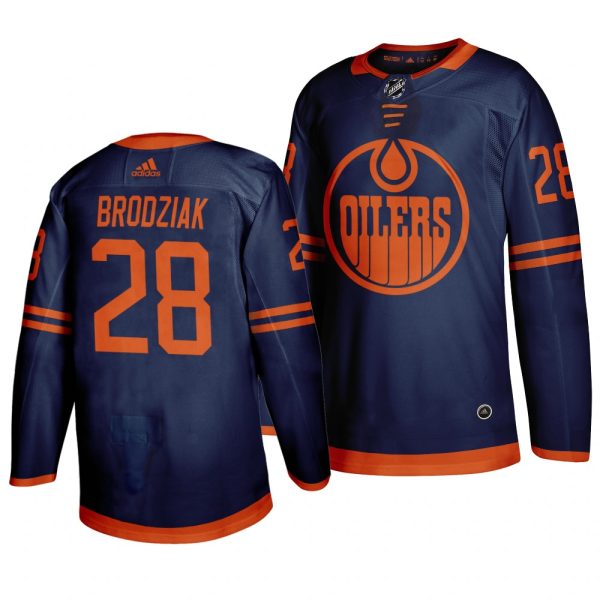 Exceptional Edmonton Oilers #28 Kyle Brodziak Blue 2019 20 Third Alternate Jersey